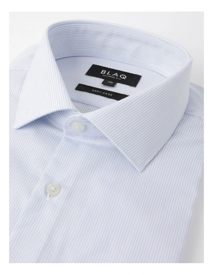 Tailored Long Sleeve Mini Stripe Shirt In Sky 7 Tailored Long Sleeve Mini Stripe Shirt In Sky - Image 7