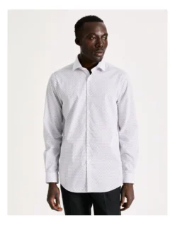 Tailored Long Sleeve 2 Colour Circle Print Shirt In Red 10 Tailored Long Sleeve 2 Colour Circle Print Shirt In Red -Myer Clothing Shop 930649060 4 720x928