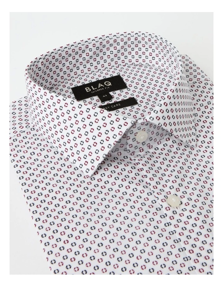 Tailored Long Sleeve 2 Colour Circle Print Shirt In Red 7 Tailored Long Sleeve 2 Colour Circle Print Shirt In Red - Image 7