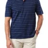 Smart Jacquard Stripe Polo In Navy