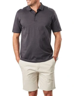Smart Jacquard Pique Polo In Dark Olive