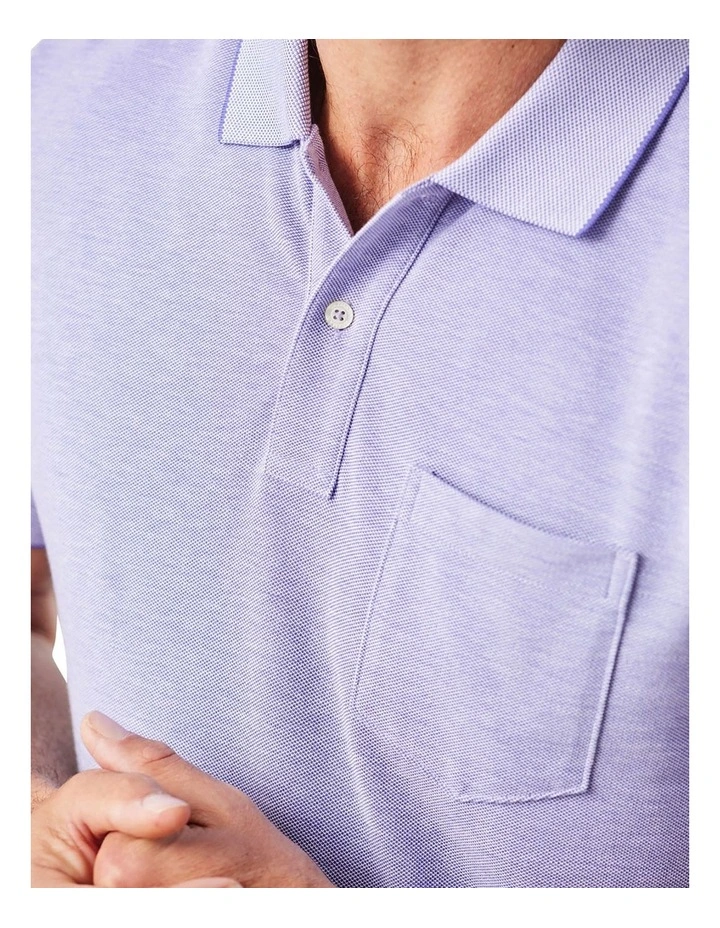 Oxford Pocket Polo In Violet 3 Oxford Pocket Polo In Violet - Image 3