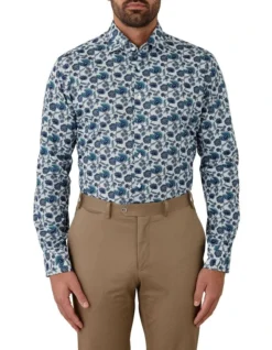 Marcell Tailored Fit Shirt In Teal