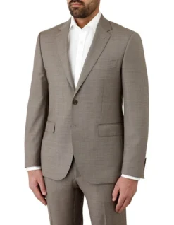 Stefano Tailored Fit Jacket In Taupe -Myer Clothing Shop 931047040 3 720x928