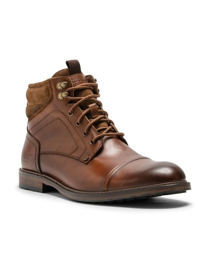 Dunedin Military Boot In Tan Burnish 2 Dunedin Military Boot In Tan Burnish - Image 2