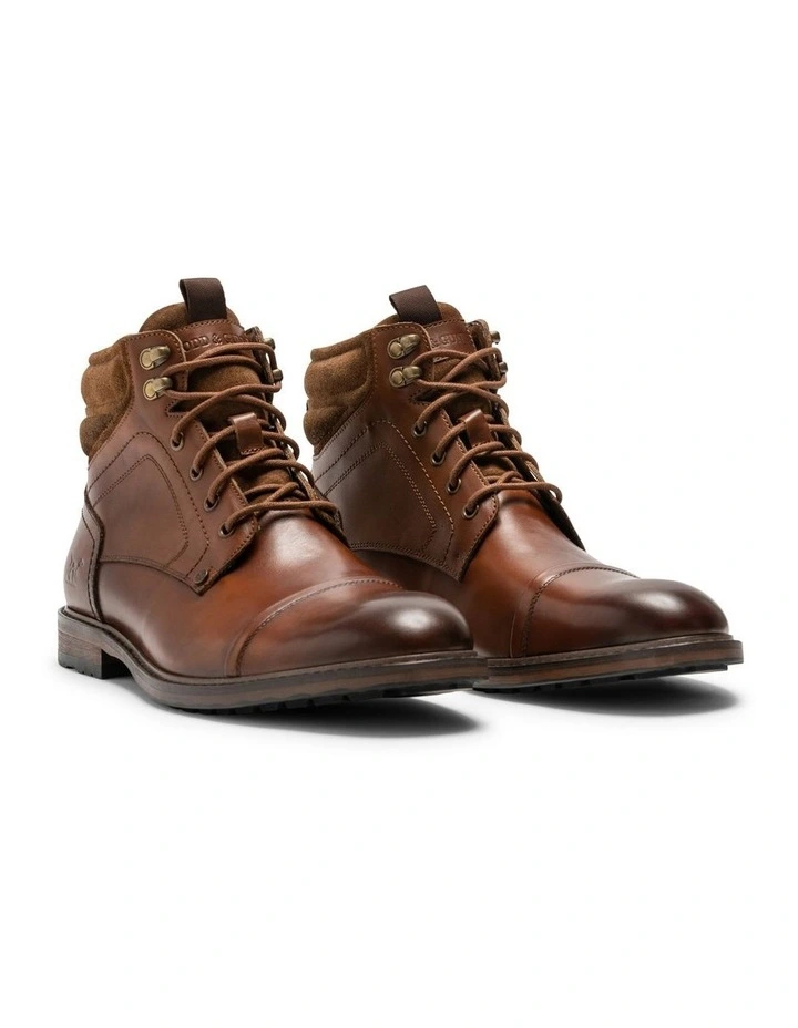 Dunedin Military Boot In Tan Burnish 3 Dunedin Military Boot In Tan Burnish - Image 3