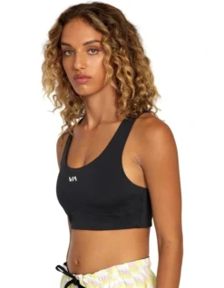 RVCA VA Essential Mid Support Bra In Black -Myer Clothing Shop 931433770 4 720x928