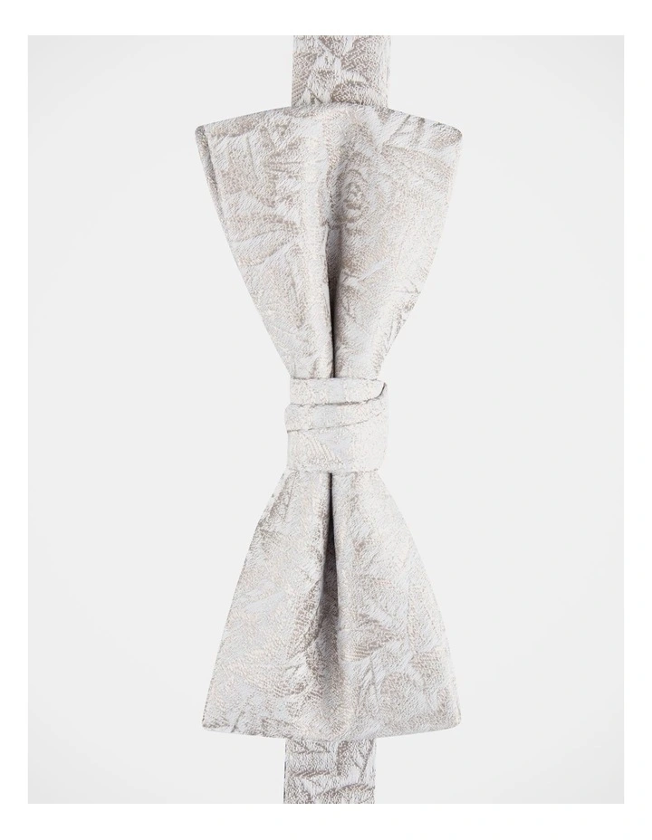 Floral Poly Bow Tie In Beige 1 Floral Poly Bow Tie In Beige