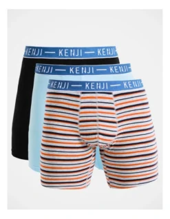 3 Pack Long Leg Stripe Trunks Apollo Bay In Assorted