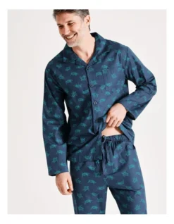 Long Sleeve Poplin Softwash Pj Set In Northern Bay Turtles Blue -Myer Clothing Shop 932970790 3 720x928