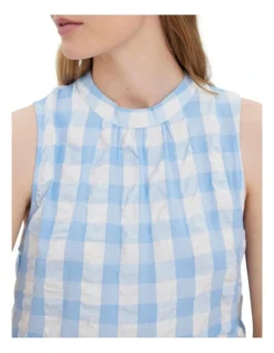 Vero Moda Sody Highneck Cotton Dress In Blue Bell -Myer Clothing Shop 933222520 3 720x928