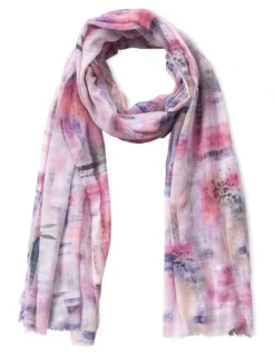 Abstract Design Scarf In Pink