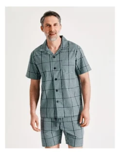 Short Sleeve Softwash Poplin PJ Set In Plaid Check