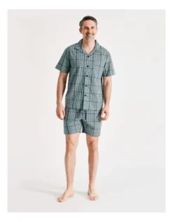Short Sleeve Softwash Poplin PJ Set In Plaid Check -Myer Clothing Shop 934047190 3 720x928