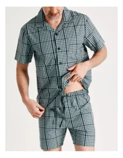 Short Sleeve Softwash Poplin PJ Set In Plaid Check -Myer Clothing Shop 934047190 6 720x928