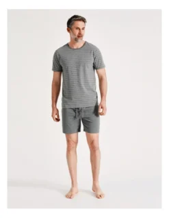 Softwash Knit Set 5 Stripe In Charcoal Marle