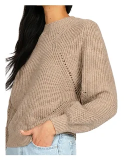 Rusty Caspian Crew Neck Knit In Natural -Myer Clothing Shop 934057810 4 720x928
