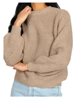 Rusty Caspian Crew Neck Knit In Natural -Myer Clothing Shop 934057810 5 720x928