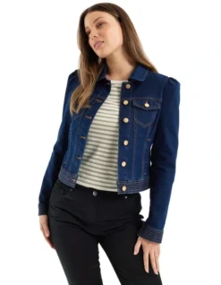 Miley Denim Jacket In Dark Denim -Myer Clothing Shop 934130980 3 720x928