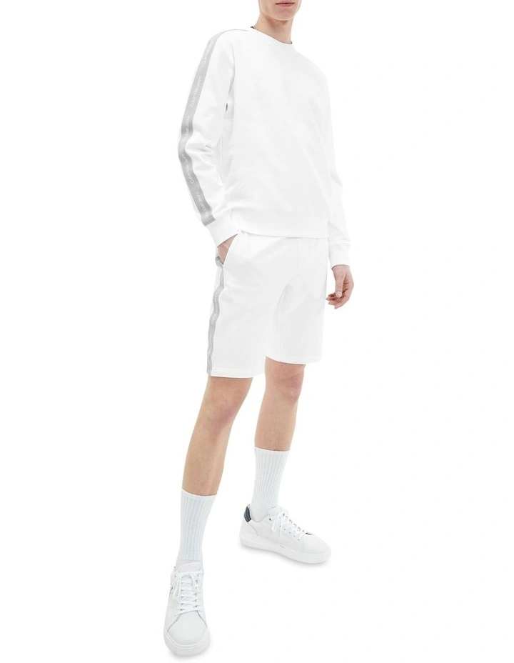 Calvin Klein Jeans Contrast Tape Crew Neck In Bright White 3 Calvin Klein Jeans Contrast Tape Crew Neck In Bright White - Image 3