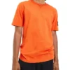 Calvin Klein Jeans Monologo Sleeve Badge Tee In Coral Orange