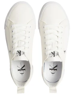 Calvin Klein Recycled Canvas Platform Sneakers In White -Myer Clothing Shop 934331950 4 720x928