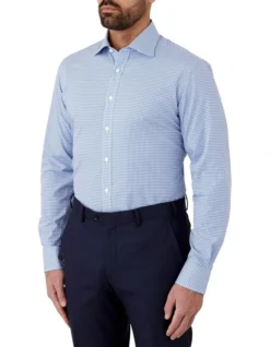 Cambridge Bentleigh Modern Fit Shirt In Blue -Myer Clothing Shop 934342480 934334380 3 720x928