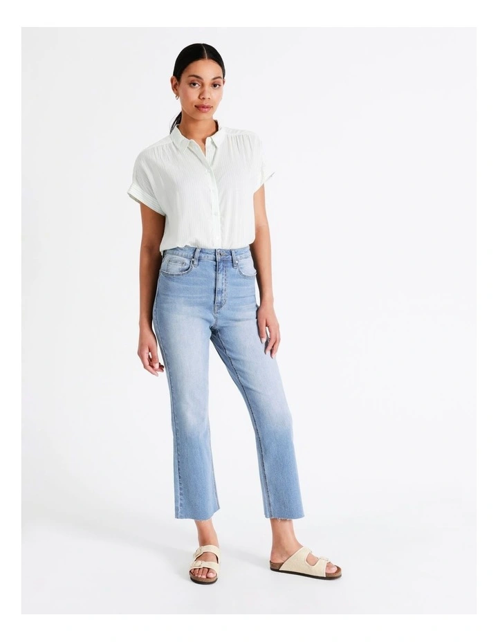 Recycled Blend Billie Straight Jean In Blue 3 Recycled Blend Billie Straight Jean In Blue - Image 3