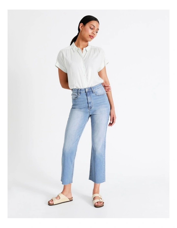 Recycled Blend Billie Straight Jean In Blue 5 Recycled Blend Billie Straight Jean In Blue - Image 5