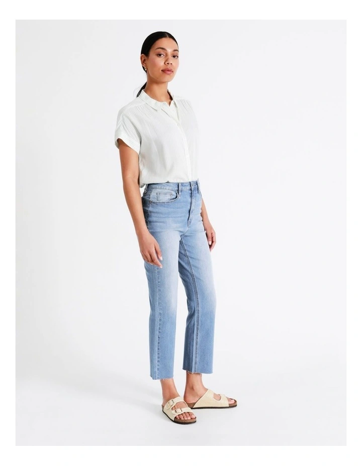 Recycled Blend Billie Straight Jean In Blue 6 Recycled Blend Billie Straight Jean In Blue - Image 6