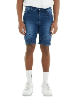 Maverick Denim Short In Brushed Dark Indigo