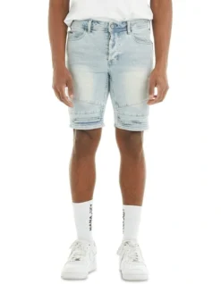 Maverick Denim Short In Washed Out Indigo