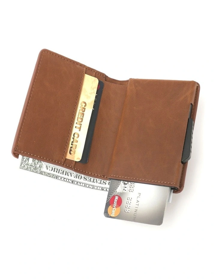 Air Tag Trackable Vegan Leather Wallet In Tan 5 Air Tag Trackable Vegan Leather Wallet In Tan - Image 5