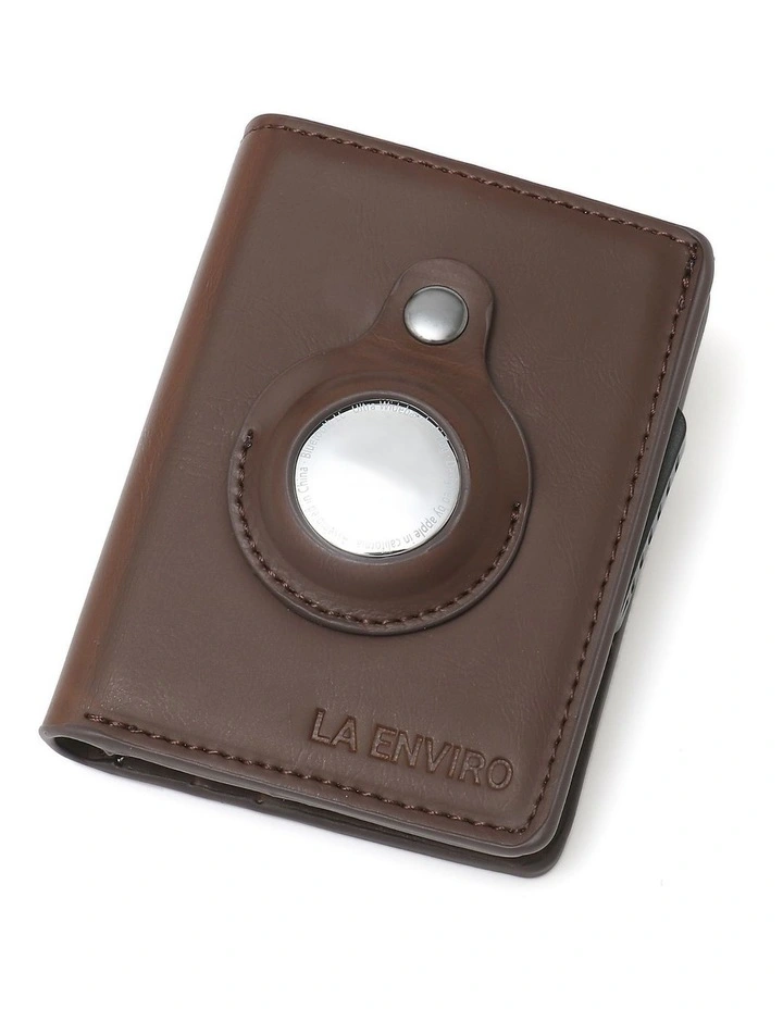 Air Tag Trackable Vegan Leather Wallet In Dark Brown 1 Air Tag Trackable Vegan Leather Wallet In Dark Brown