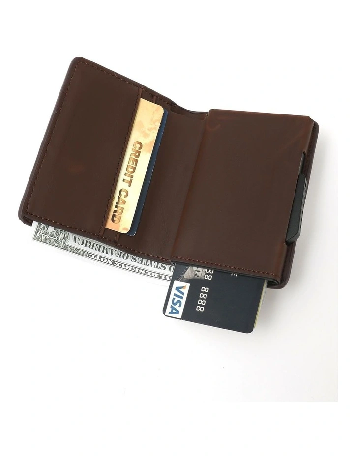 Air Tag Trackable Vegan Leather Wallet In Dark Brown 5 Air Tag Trackable Vegan Leather Wallet In Dark Brown - Image 5