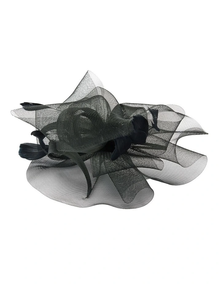 Iris Fascinator In Black 3 Iris Fascinator In Black - Image 3