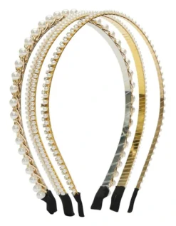 Andrea Headband Set Hair Accessory In Pearl