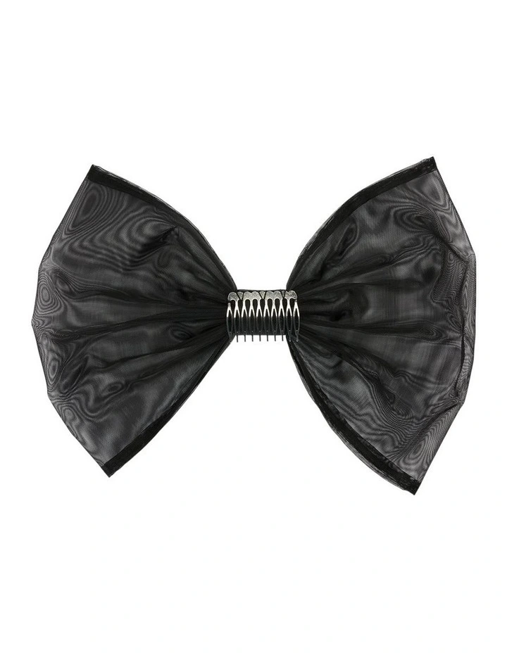 Kinsleigh Bow Hair Accessory In Black 2 Kinsleigh Bow Hair Accessory In Black - Image 2