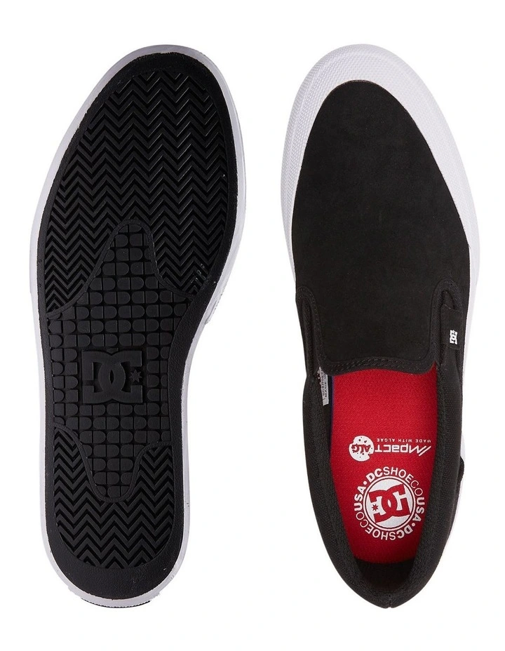 DC Manual Rubber Toe Slip-On Skate Shoes In Black/White 2 DC Manual Rubber Toe Slip-On Skate Shoes In Black/White - Image 2