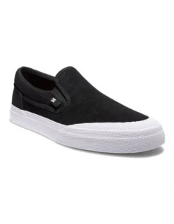 DC Manual Rubber Toe Slip-On Skate Shoes In Black/White 6 DC Manual Rubber Toe Slip-On Skate Shoes In Black/White -Myer Clothing Shop 935288470 3 720x928