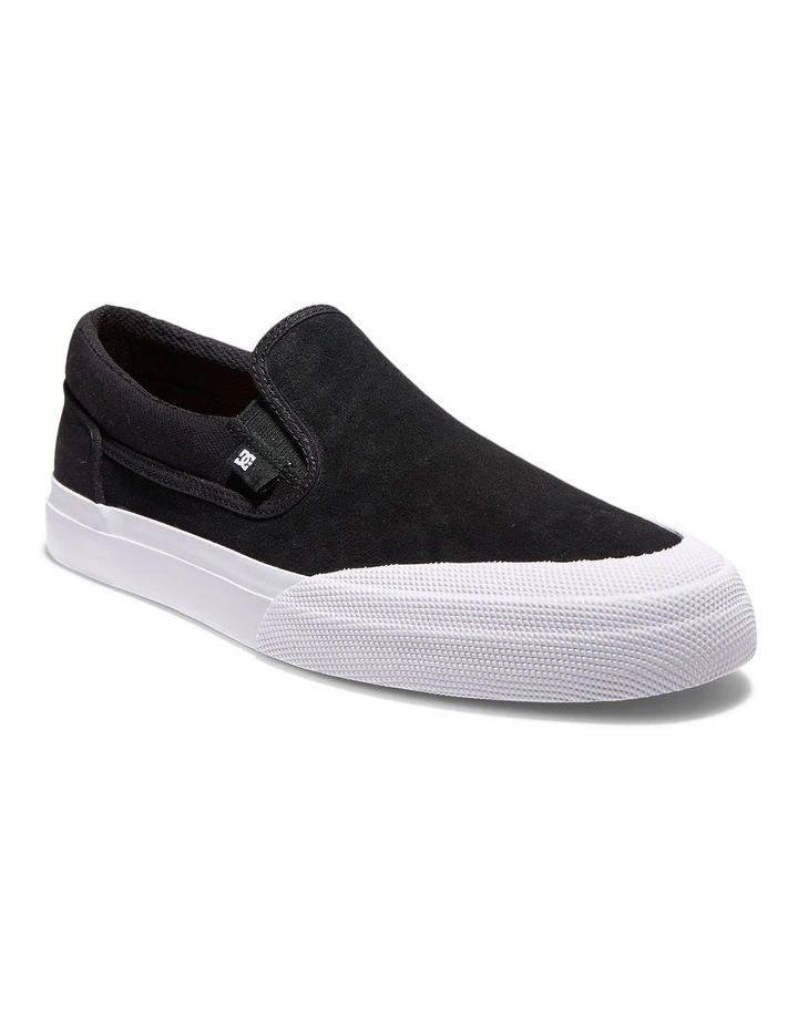 DC Manual Rubber Toe Slip-On Skate Shoes In Black/White 3 DC Manual Rubber Toe Slip-On Skate Shoes In Black/White - Image 3
