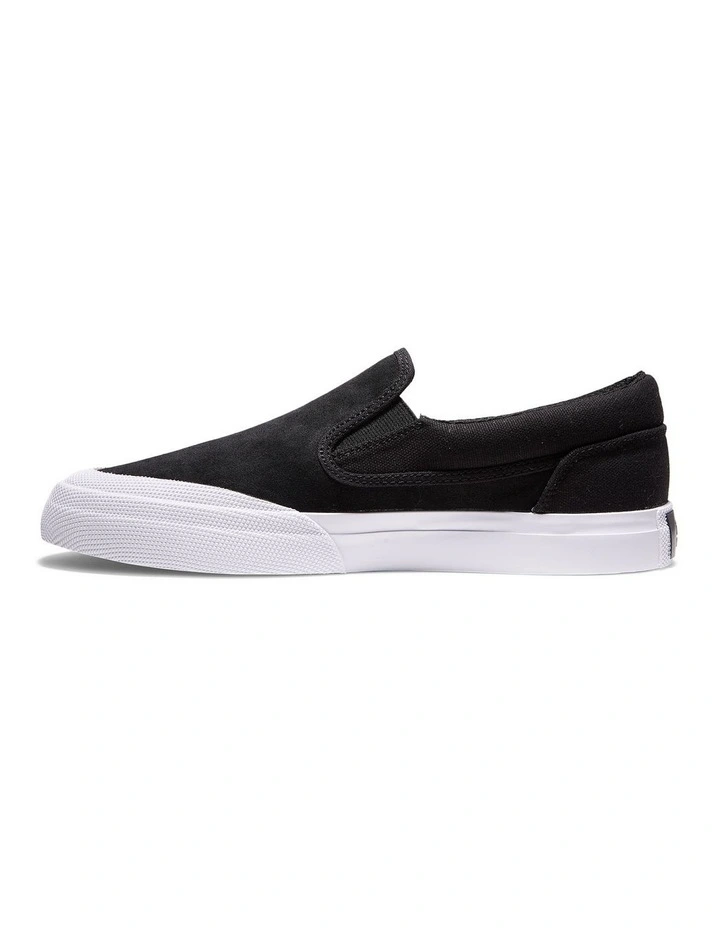 DC Manual Rubber Toe Slip-On Skate Shoes In Black/White 4 DC Manual Rubber Toe Slip-On Skate Shoes In Black/White - Image 4
