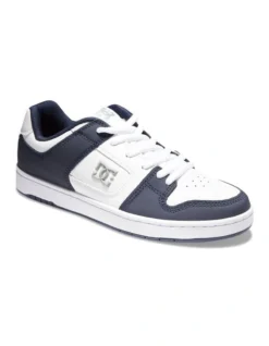 DC Manteca S Leather Skate Shoes In Blue/White