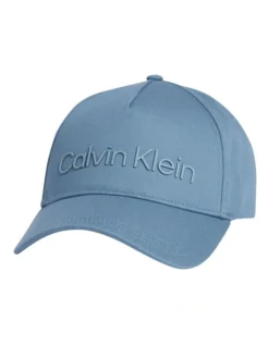 Calvin Klein Organic Cotton Logo Cap In Foamy Ocean Blue