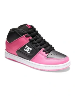 DC Manteca Mid-Top Leather Shoes In Black/Pink -Myer Clothing Shop 935443090 4 720x928