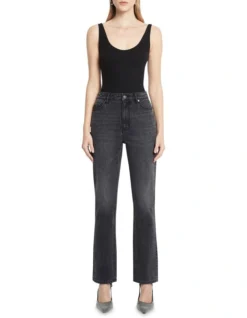 Straight Ups High Rise Jean In Washed Black