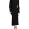Oxford Charlotte Long Sleeve Lurex Knit In Black