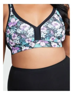 Wirefree Cooling Lounge Bra In Blue Multi