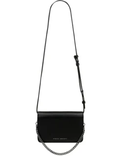 She Burns Chain Flapover Crossbody Bag In Black