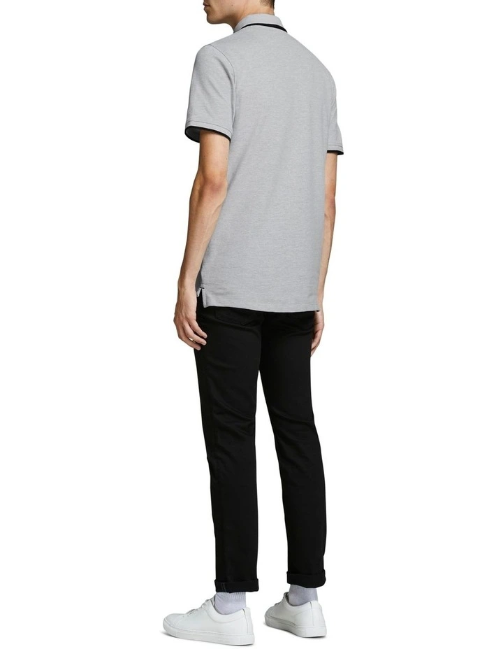 Jack & Jones Paulos Short Sleeve Polo In Light Grey Melange 2 Jack & Jones Paulos Short Sleeve Polo In Light Grey Melange - Image 2
